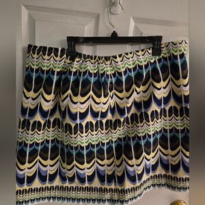 Talbots A-Line Skirt  Women's 22W in Black, Blue, and Yellow Pattern